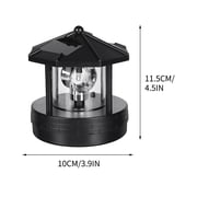 Solar Lighthouse 360 Degree Rotating Solar Lighthouse Led Solar Powered Lighthouse, Lighthouse Lights Outdoor Waterproof Rotating Led Light Garden Decor Black