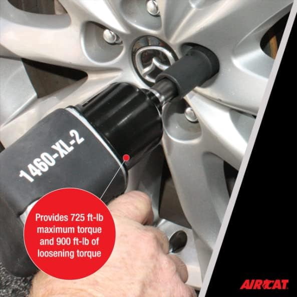 AIRCAT Pneumatic Tools 1460-XL-2: 1/2-Inch High Air Pressure Impact Wrench 900 ft-lbs - 2-Inch Extended Anvil
