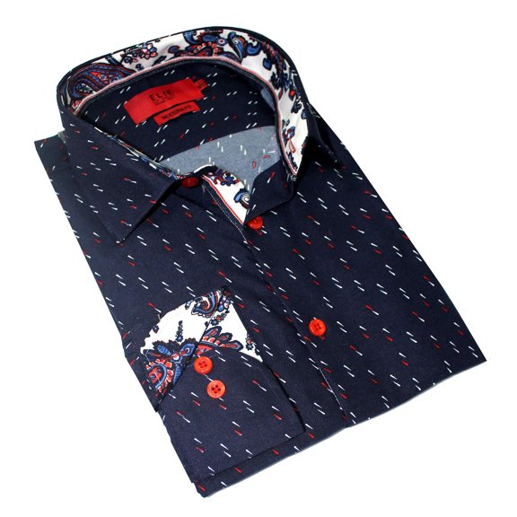 Italy Design Men's Casual Slim Fit Dress Shirt EBSH224M