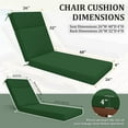 thumbnail image 2 of Kimunuk Outdoor Chaise Lounge Cushions set of 2, 80" x 26" x 4" Waterproof Pool Beach Recliner Replacement Cushions with Ties, Green, 2 of 7
