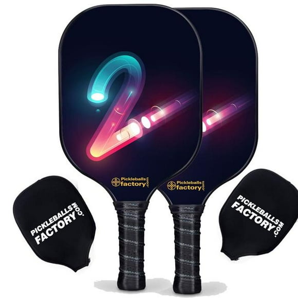 Pickleball Factory PB00017-5-C Pickleball Paddle Set - Tow Pro Pickleball Paddle, Best Pickleball Starter Set, Carbonfiber Graphite