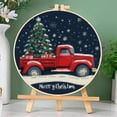 thumbnail image 3 of Merry Christmas Red Truck and Tree DIY Stamped Cross Stitch Kits Easy for Beginners with Hoop 11CT Counted Embroidery Needlepoint Crafts Arts for Handmade Enthusiasts and Home Decor 30x30cm(20), 3 of 8