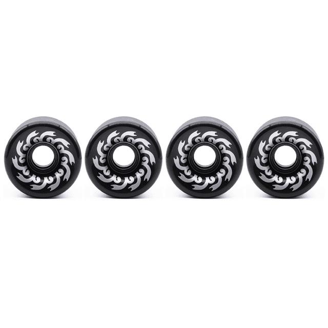 4 Pcs Roues de Skateboard 70mm 82A PU,70X51mm, Roues Professionnelles Givrées pour Longboard et Cruiser, Noir