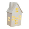 thumbnail image 4 of Pueblo navideño iluminado, decoración navideña, casas rústicas de cerámica estilo C, 4 of 9