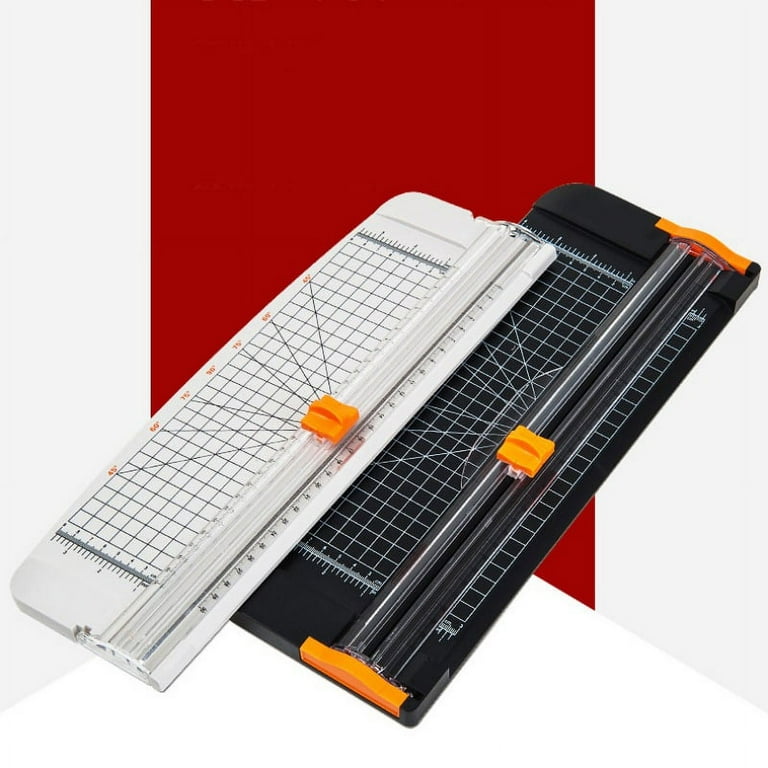 Paper Cutter, A4 Paper Trimmer with Security Safeguard & Side Ruler  Portable Straight Edge Cutter for Scrapbooking Craft Paper, Photos, Label