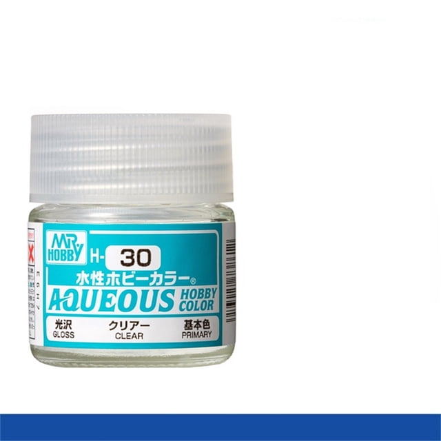 Mr. Hobby Aqueous H30 Gloss Clear Acrylic Paint 10ml for Scale Models & Miniatures