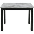 thumbnail image 3 of Contemporary Wooden Faux Marble Dining Table,Counter Height Dining Table,Heavy Duty Office Table Writing Desk for Living Room Dining Room,Easy to Clean,Faux Marble White Top+Black Legs, 3 of 7