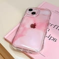thumbnail image 3 of Compatible with iPhone Case,Gradient Color Curly Wave Frame Camera Lens Protection Clear Soft Shockproof Cover Phone Case (Pink,iPhone 14 Plus), 3 of 8