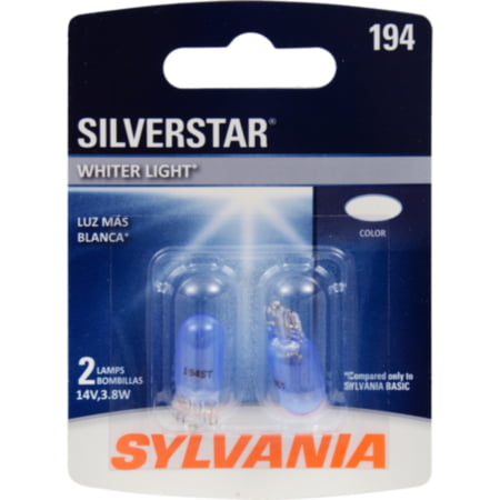 Sylvania Silverstar 194 3.8W Two Bulbs License Plate Tag Light Replace OE Stock