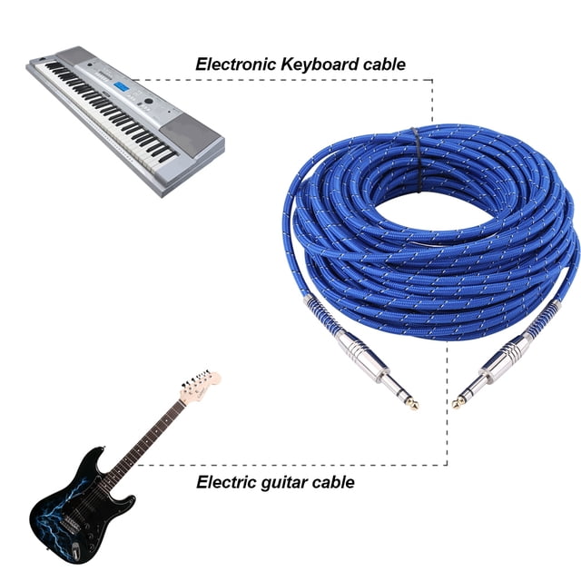 Cable estéreo macho a macho NikouMX 6,35 mm azul 1m 1,8m 3m 5m 10m 15m 20m