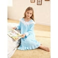 thumbnail image 5 of Aideaone Girl Nightgowns Lace Sleepwear Lightweight Nightdress Soft Princess Pajamas Dress white 4-12 Years, 5 of 6