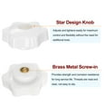 thumbnail image 4 of Uxcell 4 Pieces Star Knobs M6 Female Thread 38mm Head Through Hole Clamping Handles Nuts White, 4 of 5