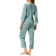 thumbnail image 3 of Unique Bargains Women’s Satin Pajama Lace Trim Night Suit Lounge Sleepwear Sets, 3 of 6