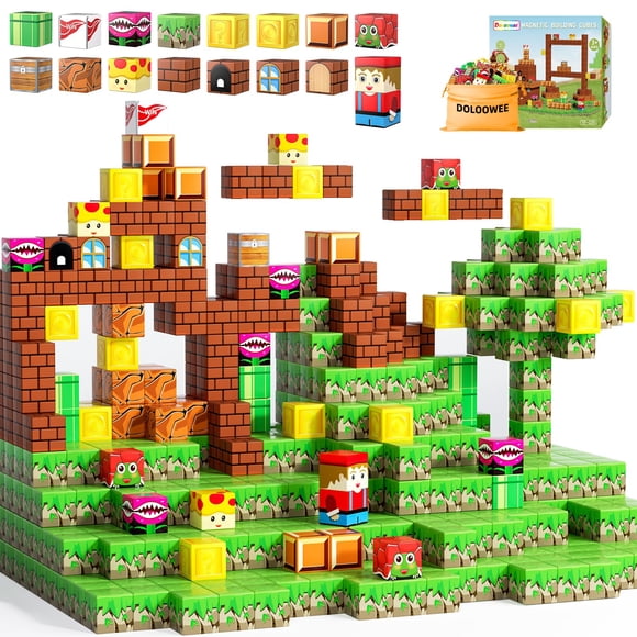 Juego de bloques de construcción magnéticos Doloowee para niños de 3 a 8 años