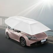 15.09*7.55ft Silver Grey Car Sun Shade Umbrella Cover Tent, Car Canopy Cover, Car Awning Cover Simple Installation