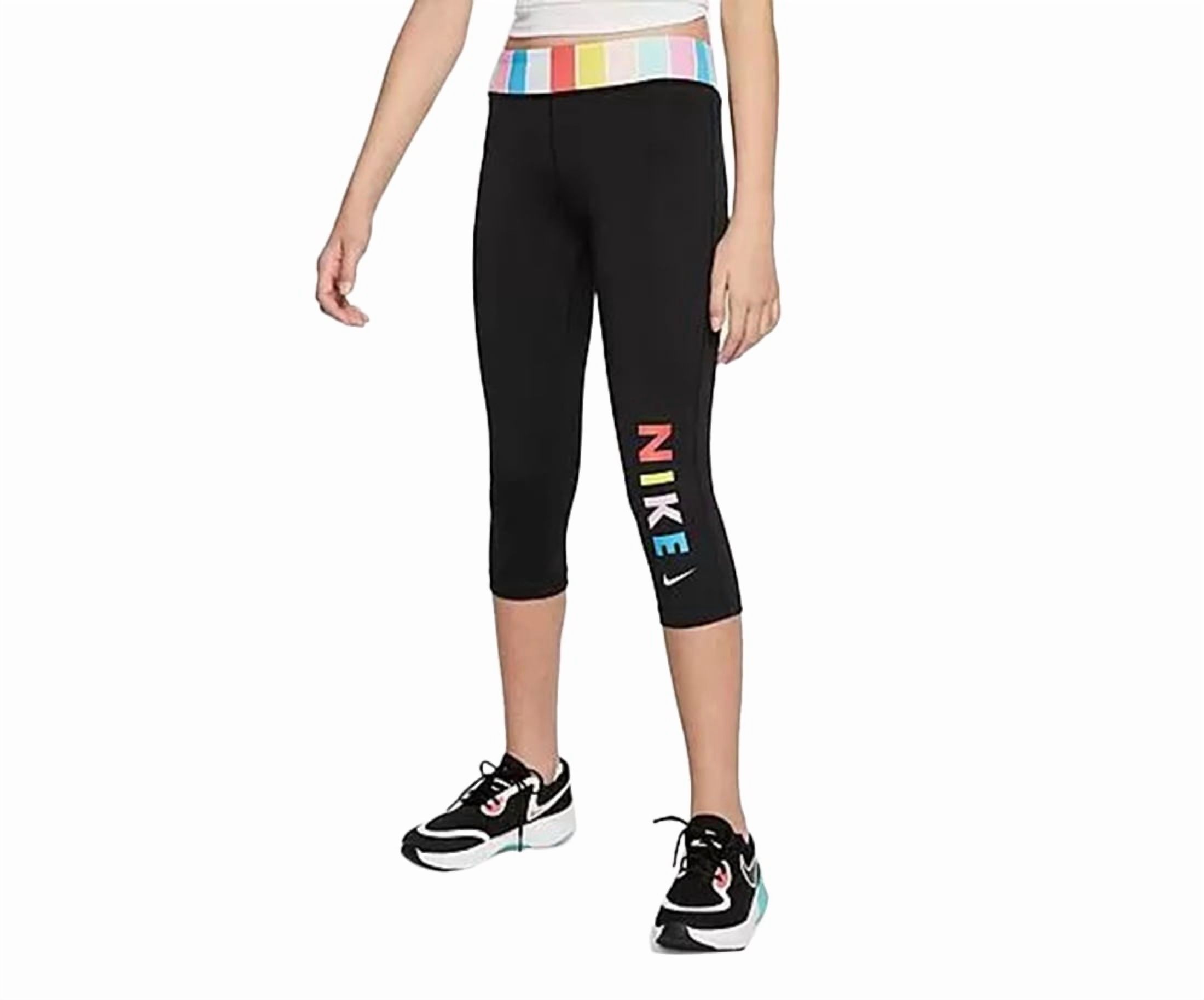 Nike One Training Logo Girls' Cropped Pants Black photo 1