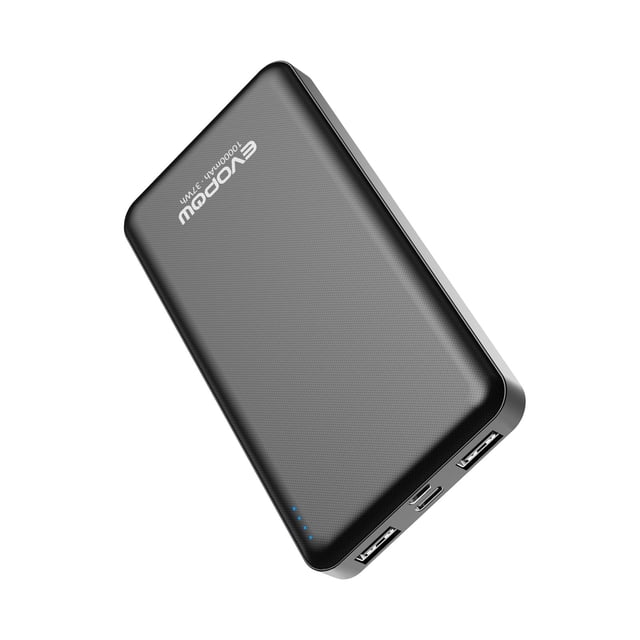Power Bank Evopow, 10000 mAh, 15 W, USB C, carga rápida, color negro