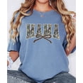 thumbnail image 5 of Mama Camo Varsity Letter T-Shirt for Women - Coquette Bow Graphic Tee - Trendy Mom Shirt Blue Jean Shirt Adult X-Large, 5 of 7