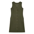 thumbnail image 6 of LIaqionyy Cotton Linen Dresses for Women Summer Casual Sleeveless Button down V Neck Dress Sundress with Pocket, 6 of 8