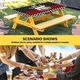 thumbnail image 6 of Chef Table Cloths for 4 Foot Rectangle Tables, Cartoon Cute Watercolor Cooking Black Plaid Patio Waterproof Elastic Fitted Tablecloths, Washable Rectangular Table Cover for Camping, 6 of 8