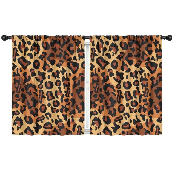 Blackout Kids Curtains,Leopard Print Childrens Insulated Curtains Set Of 2,Bedroom Essentials,Toddler Room Decor 42"x54"(106x137cm)