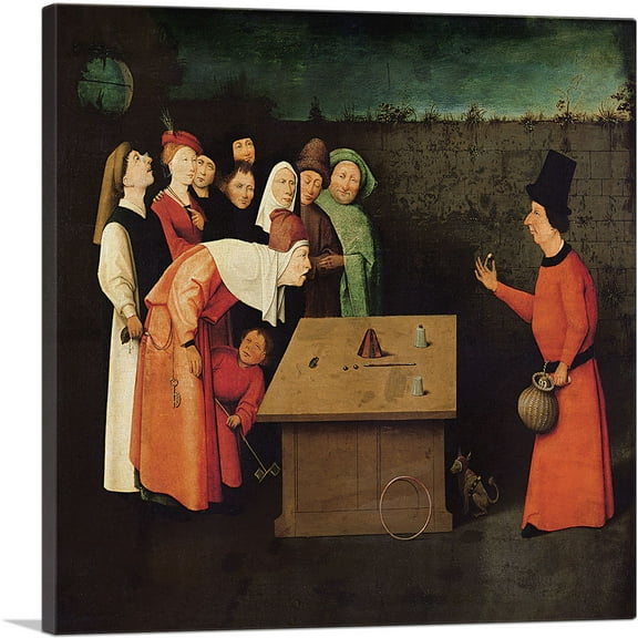 ARTCANVAS The Conjurer 1502 Canvas Art Print by Hieronymus Bosch - Size: 18" x 18" (0.75" Deep)