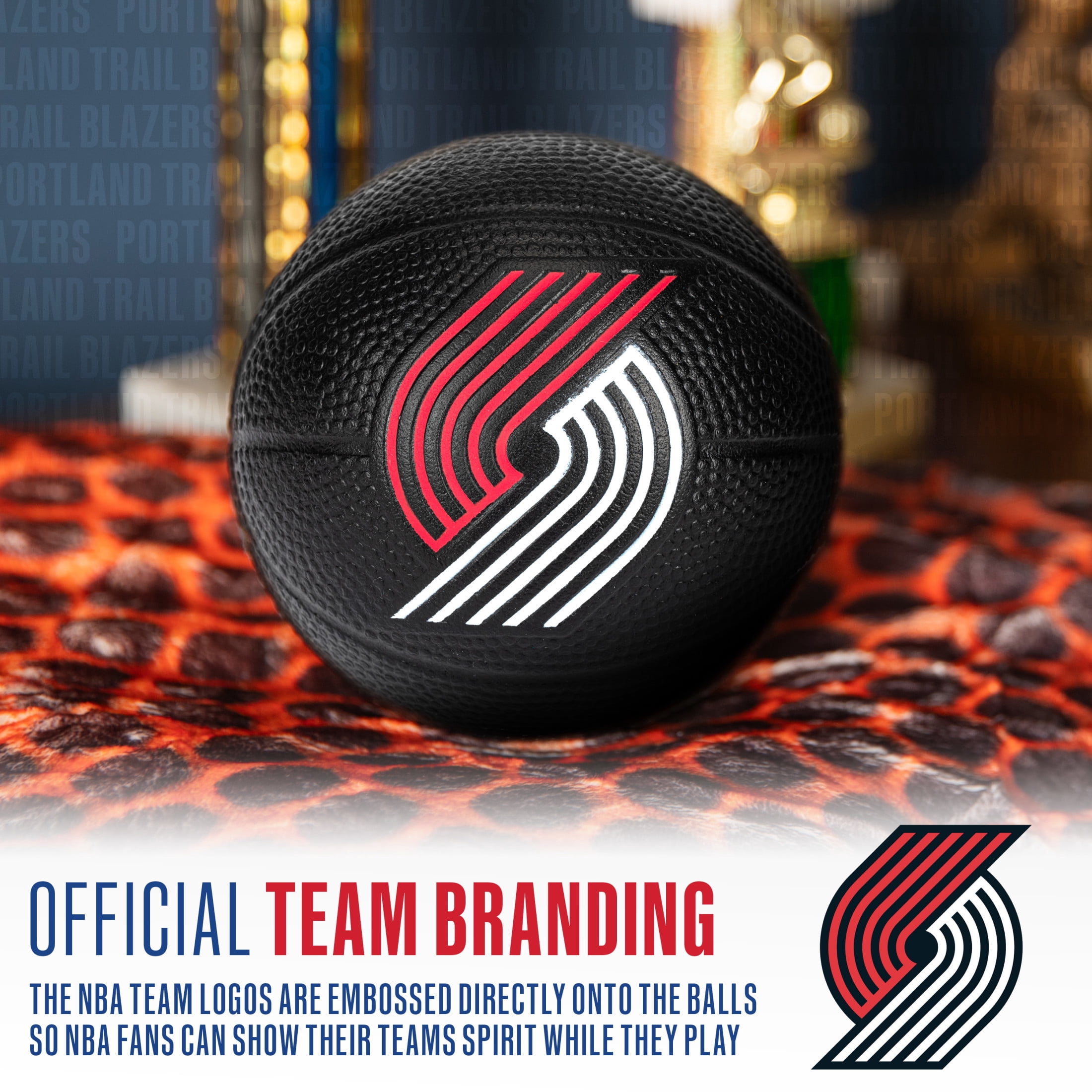 Franklin Sports NBA Portland Trail Blazers Mini Foam Basketball - Kids 5.5" Inch Toy Basketball for Over the Door + Mini Indoor Basketball Hoops - NBA Fan Shop Soft Foam Indoor Kids Basketballs