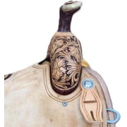 Handcrafted Western Saddle Tooled Leather Design/Included Free Headstall, Breast collar (16)