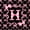 Black Pink H, variant on Manfei Pink Bow Letter A Twin Quilt Set, Kawaii Ribbon Twin Coverlet Set for Girls Women