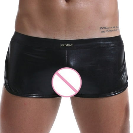 

solacol Mens Underwear Boxer Briefs Mens Underwear Briefs Mens Underwear with Pouch Men Sexy Underwear Patent Shorts Underpants Leather Boxer Briefs Sexy Mens Underwear Mens Underwear Sexy