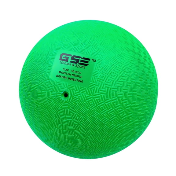 GSE Games & Sports Expert 10" Green Classic Inflatable Playground Ball, Kickball, Dodgeball, Handball for Kids Schools Indoor/Outdoor Play