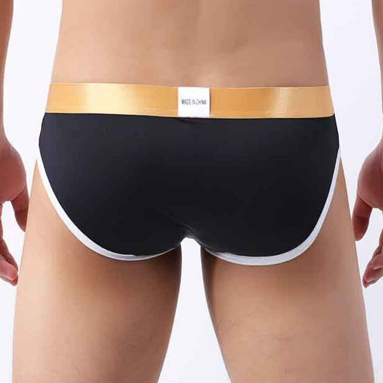adviicd Underwear For Men Boxer Briefs Mens Pants Ice Silk Breathable  Underwear Soft Panties T-back Underpants Black M 