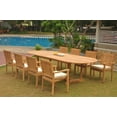 thumbnail image 5 of Grade-A Teak Dining Set: 8 Seater 9 Pc: 118" Double Extension Mas Oval Trestle Leg Table And 8 Leveb Stacking Arm Chairs WholesaleTeak #WMDSWVm, 5 of 5