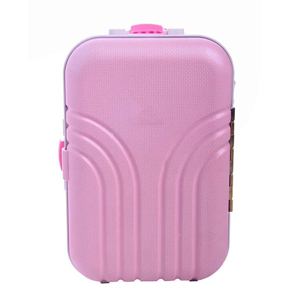 Swivel Wheels Travel Suitcase Doll Luggage Case for Girl Kids Toy Doll Accessories