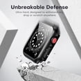 thumbnail image 4 of TAURI Paquete de 2 Estuches Rígidos Compatibles con Apple Watch Series 3/2/1 42mm Protector de Pantalla de Vidrio Templado 9H Incorporado Parachoques Delgado Cubierta Protectora Completa Sensible al T, 4 of 4