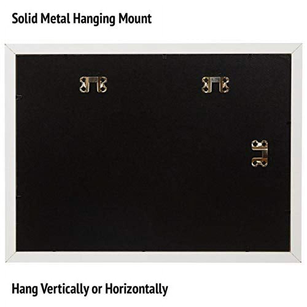 13 Opening Collage Picture Frame K-12 with Double White Mat - Displays One 4x6 and Twelve Wallet Size 2.5x3.5 - Wall Mounting, Landscape, Portrait