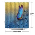 thumbnail image 3 of Cortina de ducha con forma de mariposa dorada, 3D, impermeable, 180 x 180 cm, 3 of 3