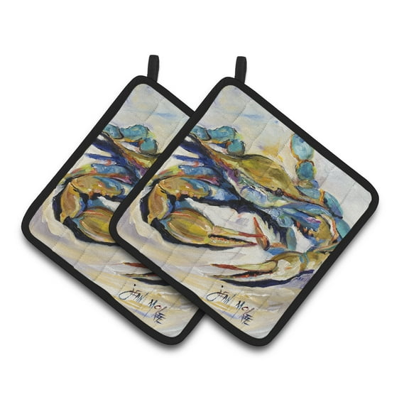 Carolines Treasures JMK1255PTHD 20 Crab Pair of Pot Holders 7.5HX7.5W multicolor