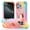 Rainbow Pink, variant on for iPhone 16 Pro Max Case with Ring Stand, Heavy Duty Military Grade Rugged Shockproof Silicone Rubber Magnetic Kickstand Holder Case for Women Girls For iPhone 16 Pro Max, Green+White