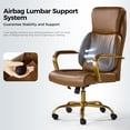 thumbnail image 3 of Ergonomic Office Chairs with Inflatable Lumbar Support High Back Leather Executive Chair with Arms for Boss Camel, 3 of 10