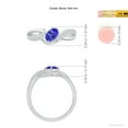 thumbnail image 4 of Angara Natural 0.45 Ct. Tanzanite with Diamond Side Stone Ring in Sterling Silver for Women (Ring Size: 3.5), 4 of 9