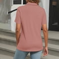 thumbnail image 7 of DORKASM Womens Polo Shirts Short Sleeve Button Lapel Collared Summer Tops Business Casual Basic Tees Pink L, 7 of 7