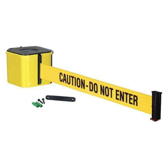 Retracta-Belt Wall Barrier, 15ft -CAUTION DO NOT ENTER WM412YW15-CAU-RE