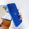 thumbnail image 4 of Compatible con iPhone 13 Pro Max (6.7" 2021), funda plateada de lujo para teléfono con forma de corazón, lindo patrón lateral, suave TPU a prueba de golpes, lente de cámara completa protectora P, 4 of 5