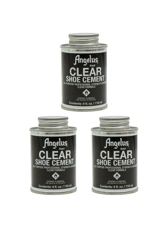 48AS 4 Oz Angelus Shoe Contact Cement All Purpose Glue Clear Pack Of 3
