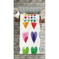 thumbnail image 3 of Ambesonne Valentine Quilted Bedspread Set 2 Pcs, Rainbow Colors Hearts, Twin Size, Multicolor, 3 of 3