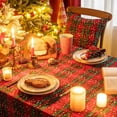 thumbnail image 4 of Red Green Plaid Snowflake Christmas Tablecloth 60x104, Tartan Table Cloth Decorations, Winter Holiday Tablecloths for Rectangle Tables Parties Dining Farmhouse Kitchen Decor, 4 of 6