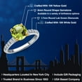 thumbnail image 2 of Gem Stone King 10K Two Tone Gold Green Peridot and Lab Grown Diamond Engagement Ring for Women | 2.27 Cttw | Round 8MM | Gemstone August Birthstone | Size 7, 2 of 6