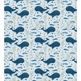 thumbnail image 3 of Whale Duvet Cover Set, Big Size Mammal Fish in Oceans with Underwater Anchor Seaweed Bubbles Print, Decorative 3 Piece Bedding Set with 2 Pillow Shams, King Size, Pale Blue Multicolor, by Ambesonne, 3 of 3