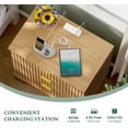 thumbnail image 4 of FANRAL Set of 2 Fluted Nightstands with Charging Station,Modern Bedside Tables with Drawers,Wood End Tables for Bedroom Living Room,Walnut Night Stand, 4 of 7